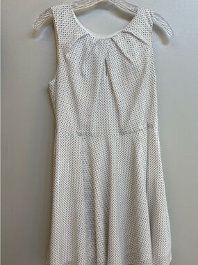 Express White and Black Heart Polka Dot Sleeveless Dress